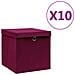 Contenitori con Coperchi 10 pz 28x28x28 cm Rosso Scuro - Foto miniatura 1