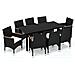 Set Pranzo Da Giardino 9 Pz Con Cuscini In Polyrattan Nero - Foto miniatura 2