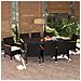 Set Pranzo Da Giardino 9 Pz Con Cuscini In Polyrattan Nero - Foto miniatura 1