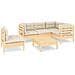 Set Divani Da Giardino 6 Pz Con Cuscini Crema In Massello Di Pino - Foto miniatura 2