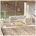 Set Divani Da Giardino 6 Pz Con Cuscini Crema In Massello Di Pino - Foto miniatura 1