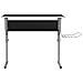 Scrivania Nera E Grigia 110x53x (58-87) Cm Multistrato E Acciaio - Foto miniatura 3