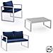 Set Di Mobili Da Giardino Ibiza In Tessuto Blu 4 Posti - Alluminio Bianco - Foto miniatura 5