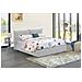 Letto Matrimoniale Cristyn, Letto Contenitore Con Rivestimento In Tessuto, 100% Made In Italy, Apertura Frontale, Con Materasso Cm 160x200 Incluso, Bianco - Foto miniatura 1