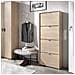 Scarpiera Vettore, Portascarpe Salvaspazio Da Ingresso, Mobiletto Porta Scarpe A 4 Ante A Ribalta, 61x25h149 Cm, Rovere - Foto miniatura 1