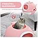 Lettiera per Gatti Chiusa con Vassoio Estraibile, 2 Ingressi e Paletta, 47x55x44cm, Rosa - Foto miniatura 5