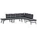 Set Panche Giardino Cuscini 4pz Nere Acciaio Verniciato Polvere - Foto miniatura 2