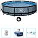Piscina Fuori Terra - In Giro - 360x360x76 Cm - Grigio - Include Accessori Coordinati Cb90 - Foto miniatura 1