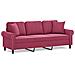 Lusso Casadino -  Divano A 3 Posti Con Cuscini Rosso Vino 180 Cm In Velluto - Foto miniatura 1