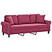 Lusso Casadino -  Divano A 3 Posti Con Cuscini Rosso Vino 180 Cm In Velluto - Foto miniatura 2