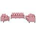 Set di Divani 3 pz con Cuscini rosa in Velluto - Foto miniatura 1
