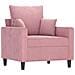 Set di Divani 3 pz con Cuscini rosa in Velluto - Foto miniatura 3