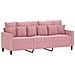Set di Divani 3 pz con Cuscini rosa in Velluto - Foto miniatura 5