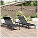 Lettini 2 pcs con Ruote e Tavolo Nero Polyrattan - Foto miniatura 2