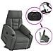 Poltrona Alzapersona Reclinabile Grigio Scuro in Tessuto - Foto miniatura 8