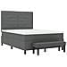 Letto Box Spring con Materasso e Panca Grigio Scuro 140x190 cm Tessuto - Foto miniatura 8