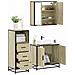 Set Mobili da Bagno 3 pz Rovere Sonoma in Legno Multistrato - Foto miniatura 2