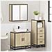 Set Mobili da Bagno 3 pz Rovere Sonoma in Legno Multistrato - Foto miniatura 4