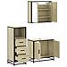 Set Mobili da Bagno 3 pz Rovere Sonoma in Legno Multistrato - Foto miniatura 6