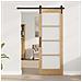 "porta interna con vetro ""ORKDAL"" 73,5x198,5x4 cm in legno massello di pino" - Foto miniatura 4