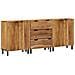 Mobile soggiorno a 3 pezzi marrone 60x33x75 cm in legno massello di acacia. - Foto miniatura 1