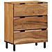 Mobile soggiorno a 3 pezzi marrone 60x33x75 cm in legno massello di acacia. - Foto miniatura 4