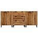 Mobile soggiorno a 3 pezzi marrone 60x33x75 cm in legno massello di acacia. - Foto miniatura 5