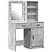 Set da toeletta 2 pezzi con LED Grigio cemento in legno ingegnerizzato - Foto miniatura 1