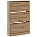 Cabinet per scarpe in rovere artigianale 80x21x125,5 cm in legno ingegnerizzato - Foto miniatura 1