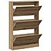 Cabinet per scarpe in rovere artigianale 80x21x125,5 cm in legno ingegnerizzato - Foto miniatura 5