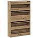 Cabinet per scarpe in rovere artigianale 80x21x125,5 cm in legno ingegnerizzato - Foto miniatura 6