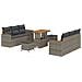 Set Divano da Giardino con cuscino 9 pcs Grigio Poly Rattan - Foto miniatura 1