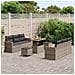 Set Divano da Giardino con cuscino 9 pcs Grigio Poly Rattan - Foto miniatura 3
