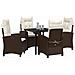 Set da Pranzo per Giardino 5 pcs Marrone polyrattan - Foto miniatura 3