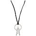 Collana Con Treppiede In Argento E Pelle Nera - Foto miniatura 1