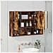 Mobiletto per specchio da bagno Rovere fumo 80 x 17 x 55 cm - Foto miniatura 4