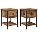 Comodino con cassetto 2 pcs Legno vecchio 34 x 35,5 x 45 cm - Foto miniatura 1