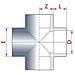 Raccordo A Croce Pvc-u 25 Mm Pn16  Giunto Resistente Per Tubi - Foto miniatura 2