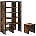 Mobile per scarpe 2 pcs Rovere fumé Legno multistrato - Foto miniatura 1