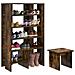 Mobile per scarpe 2 pcs Rovere fumé Legno multistrato - Foto miniatura 3