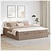 Struttura Letto Pouf con Materassi 160x200 cm Similpelle - Foto miniatura 3