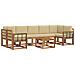 Set di divani da esterno con cuscino 8 pcs Naturale e Beige - Foto miniatura 1