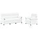 Set di divani 2 pz Bianco Tessuto - Foto miniatura 1