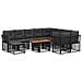 Set Divano da Giardino 11 pz Nero e Grigio scuro polyrattan - Foto miniatura 1