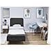 Letto Singolo In Tessuto Grigio 90x200cm - Rennes - Foto miniatura 5