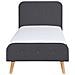 Letto Singolo In Tessuto Grigio 90x200cm - Rennes - Foto miniatura 2