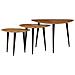 Set Tavolini Da Caffè 3 Pz In Legno Massello D'acacia - Foto miniatura 2