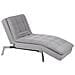 Chaise Longue Regolabile In Velluto Grigio Chiaro Loiret - Foto miniatura 10