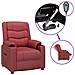 Poltrona Reclinabile Elettrica Rosso Vino In Similpelle - Foto miniatura 2