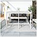 Tavolo Da Giardino Bianco 159,5x82,5x110 Cm Legno Massello Pino - Foto miniatura 4